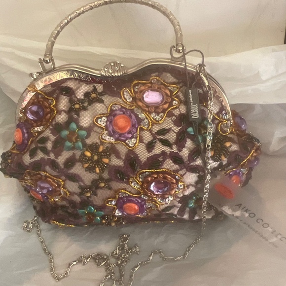 DESIGNED IN TOKYO ..   AIKO COLLECTION   BRAND NEW  FANCY PURSE  WITH STRAP - Picture 7 of 8